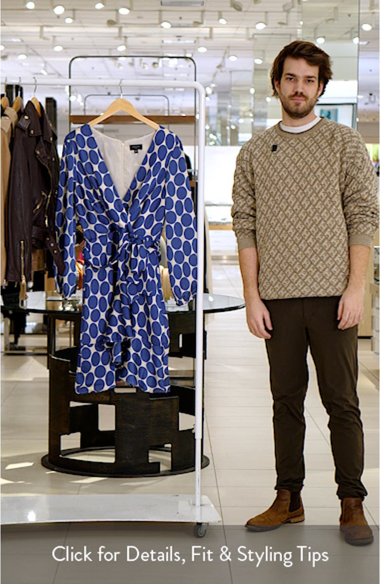 Long Sleeve Faux Wrap Dress, sales video thumbnail