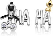 Crislu x Peanuts® HA HA Mismatched Stud Earrings