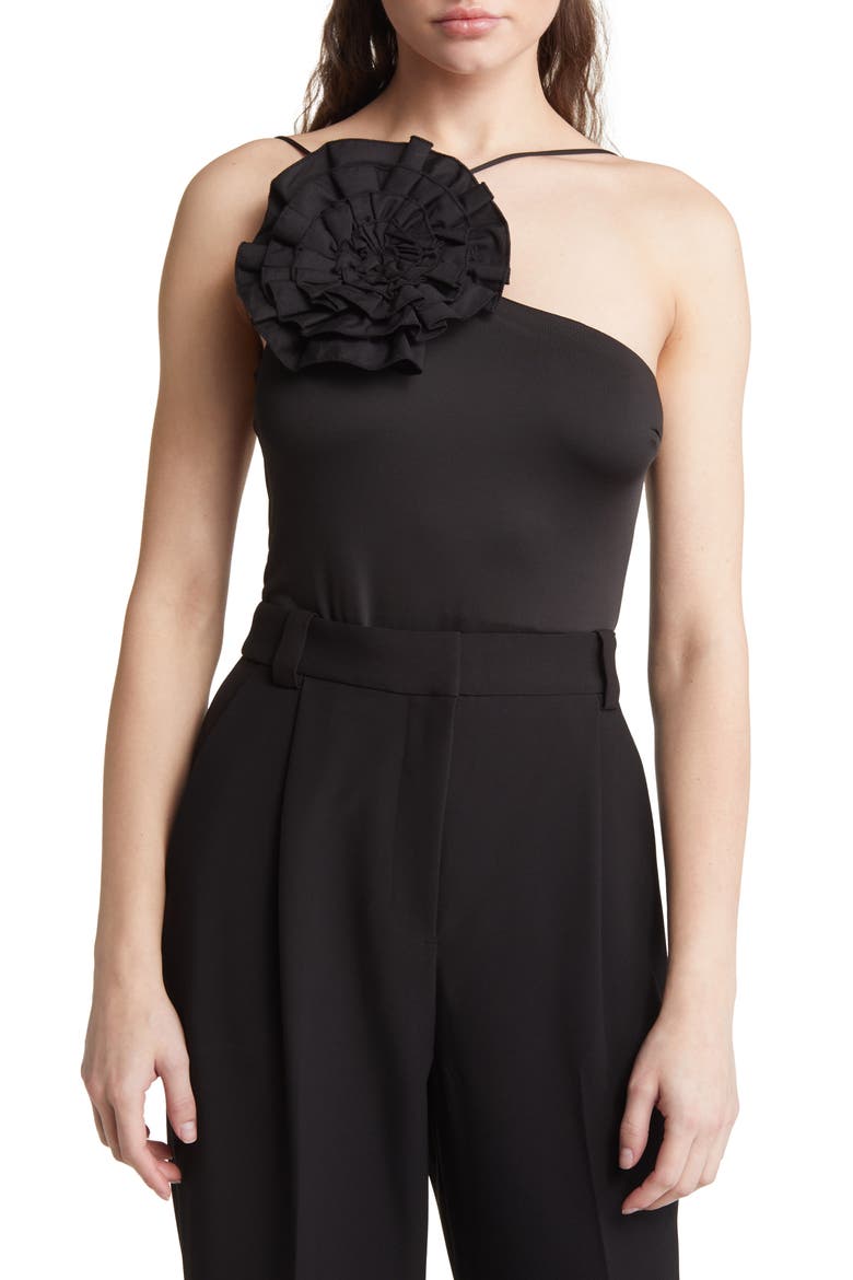 Allison Rosette Bodysuit, Main, color, BLACK