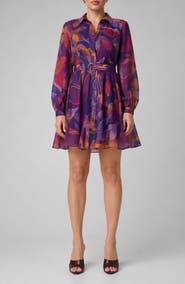 Marciano Autumn Print Long Sleeve Shirtdress