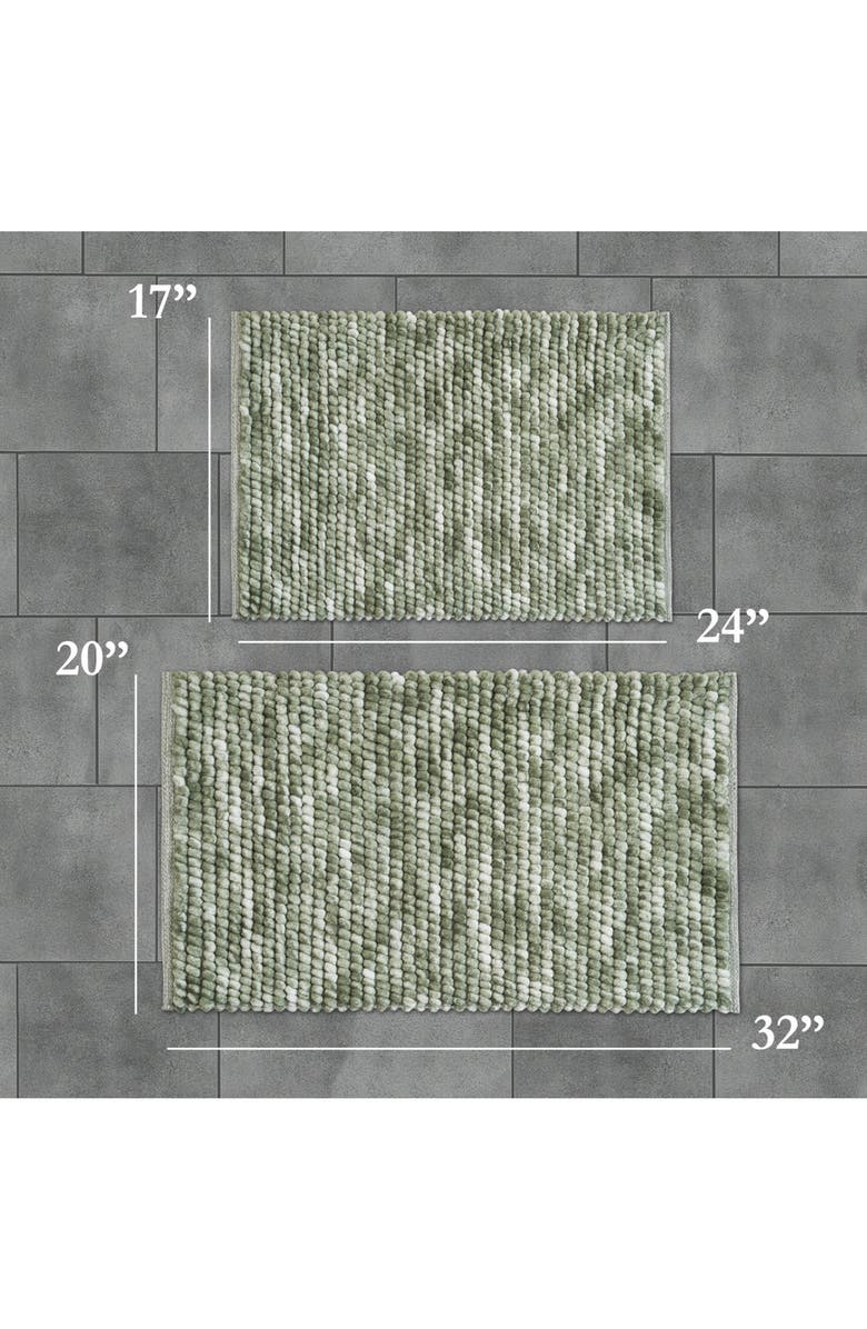 French Connection Space Dye Set of 2 Bath Mats, Alternate, color, Sage