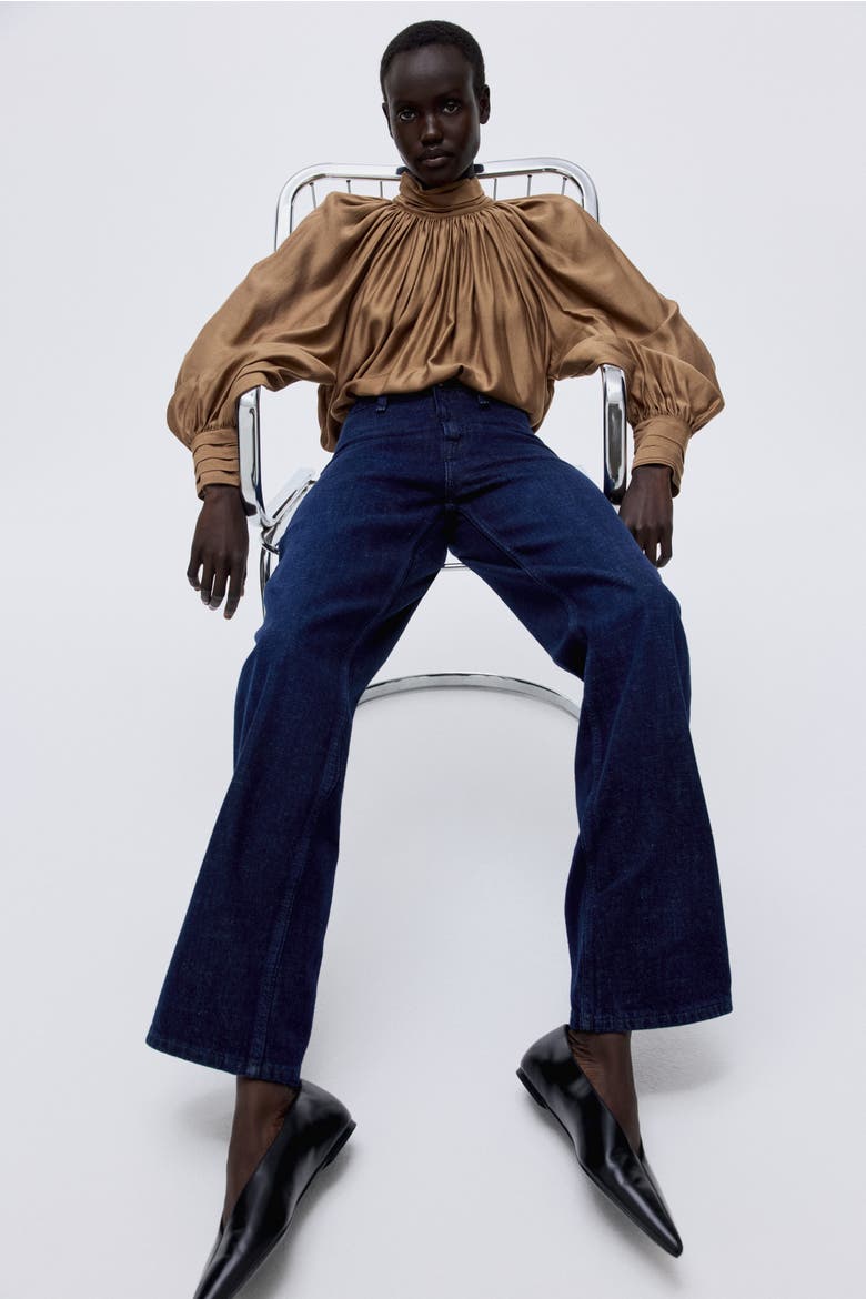 Straight High Jeans, Alternate, color, Dark denim blue