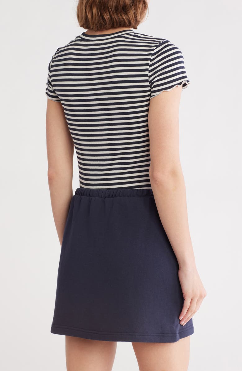 Splendid Cannes Rib Cotton Blend Top, Alternate, color, Moonstone/Navy