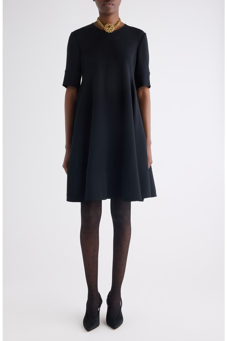 Stretch Crepe Minidress, Main, color, BLACK