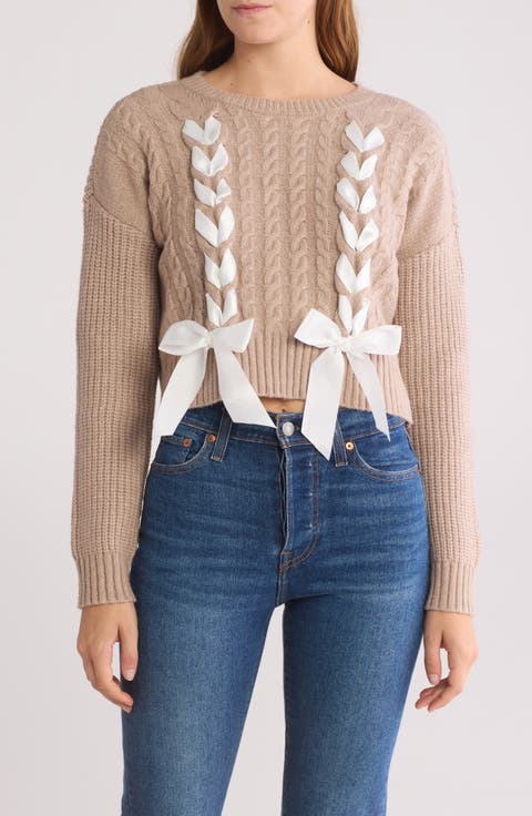 Bow Cable Stitch Sweater