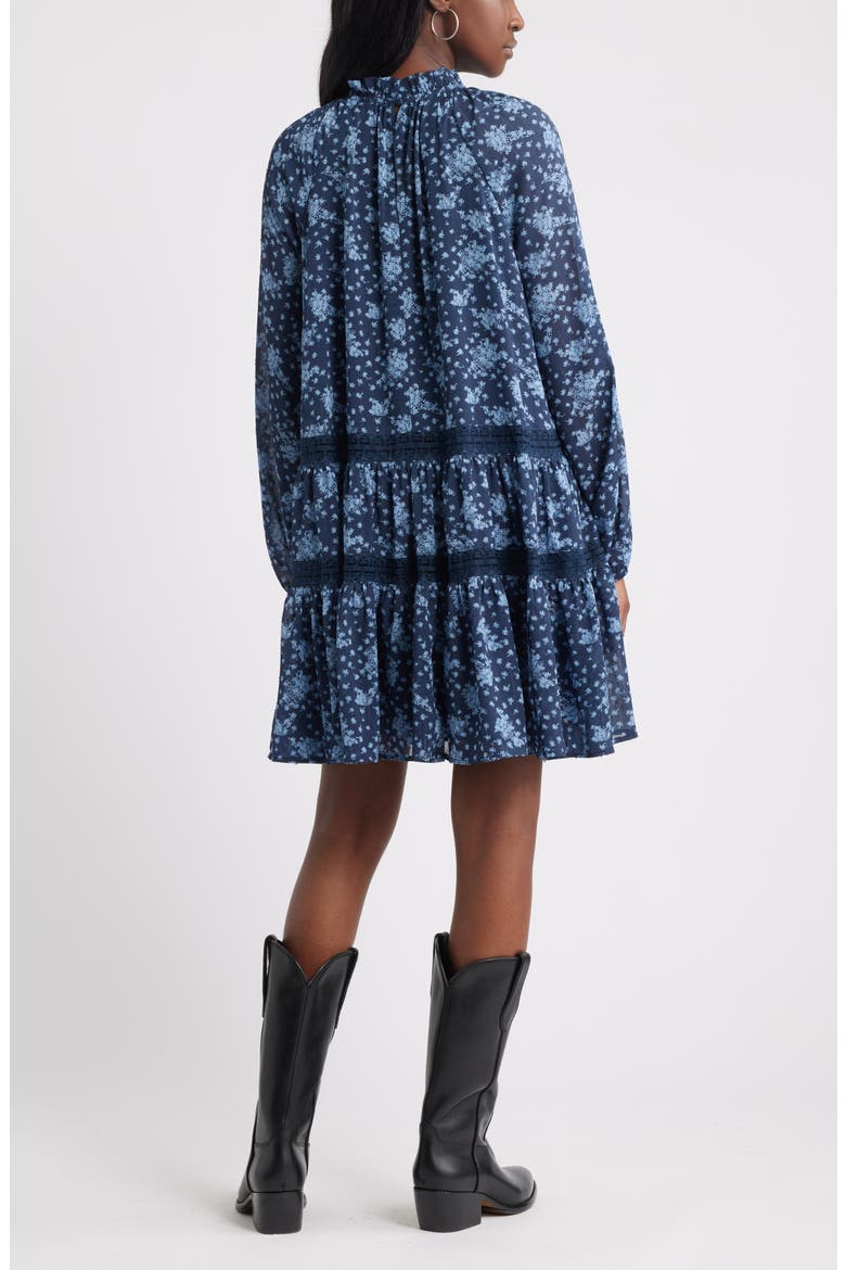 Floral Print Ruffle Long Sleeve Dress, Alternate, color, NAVY- BLUE ELISA DITSY