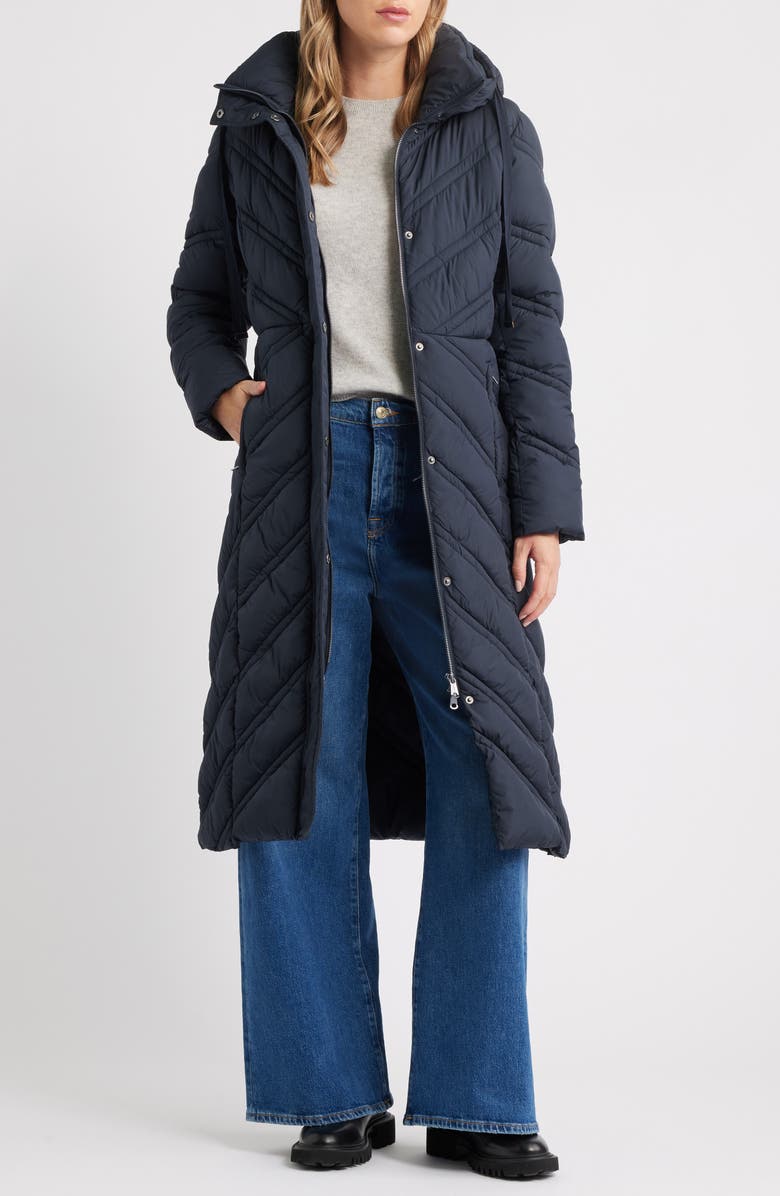 Bernardo Longline Hooded Puffer Jacket, Alternate, color, Navy