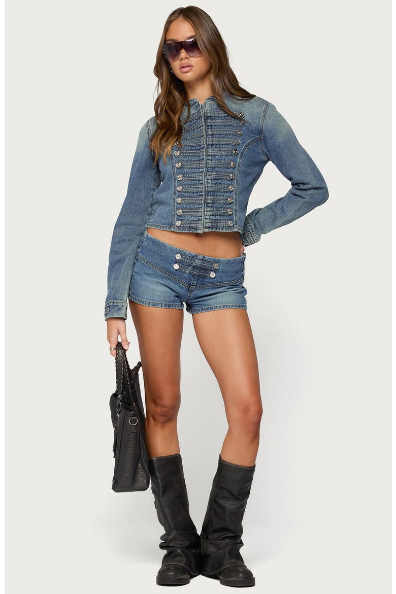 Jazzy Low Rise Denim Shorts, Alternate, color, LIGHT-BLUE-WASHED