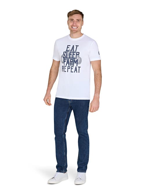 Raging Bull Yfc Eat Sleep Farm T-shirt In White
