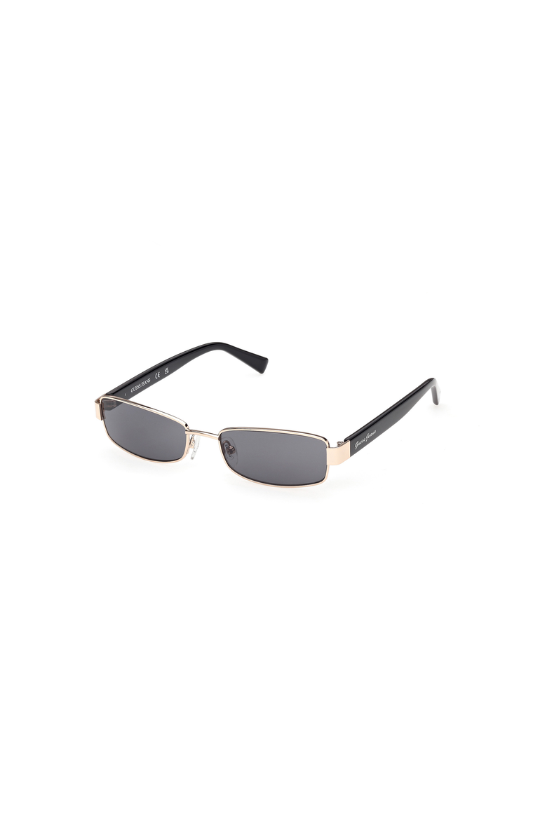 Slim Rectangular Metal Sunglasses, Main, color, Gold / Smoke