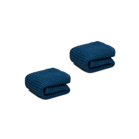 Waffle Turkish Cotton Hand Towels - Set of 2