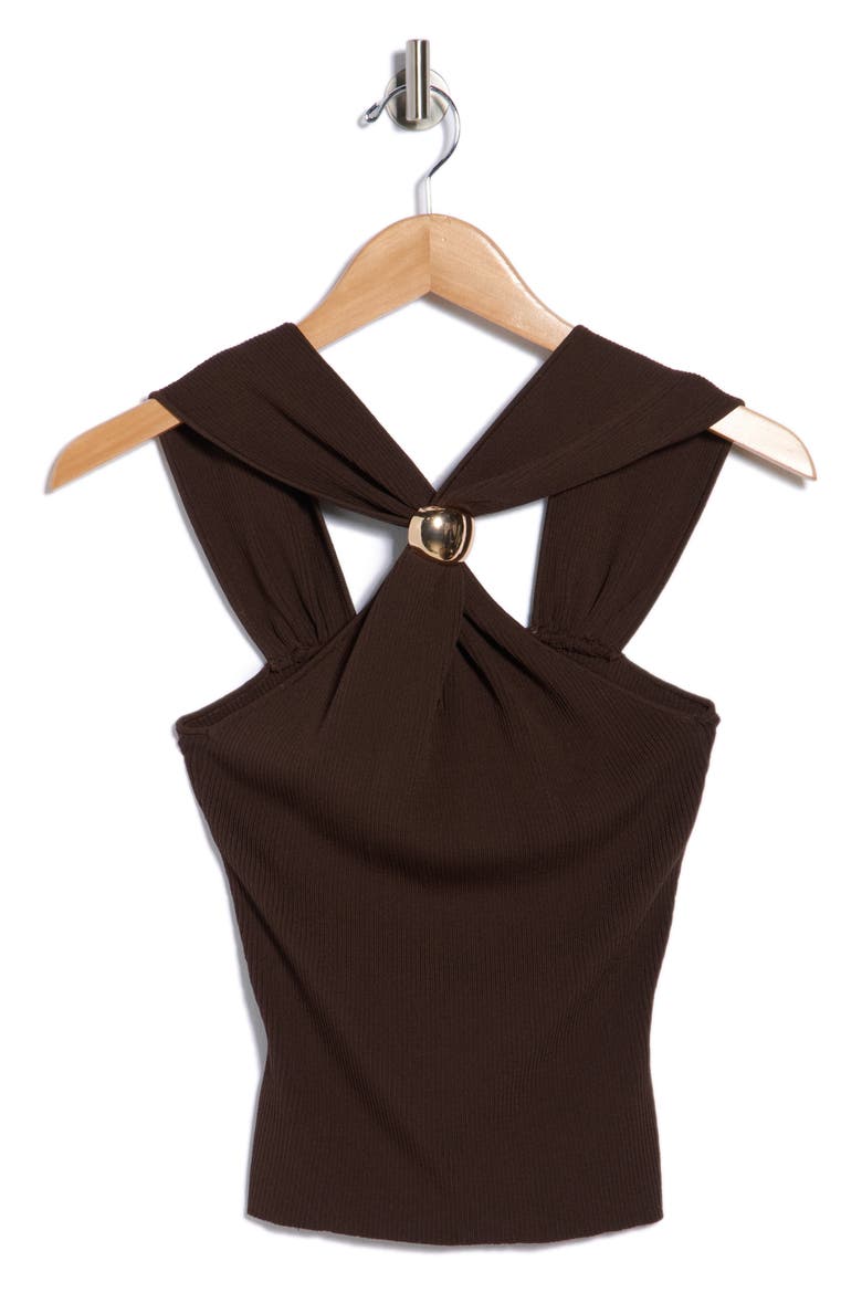 Gold Orb Sweater Tank, Alternate, color, BROWN