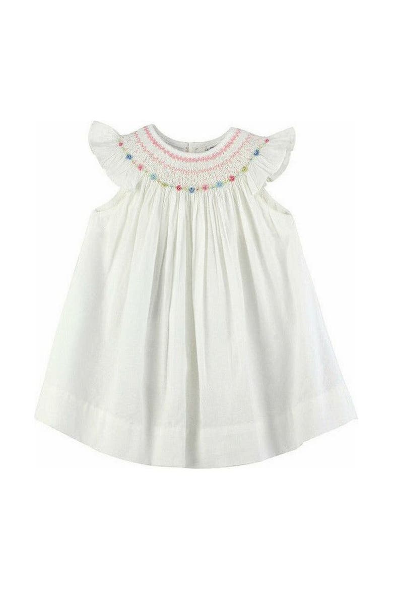 Girl Pink Bishop Dress - Baby, Main, color, White