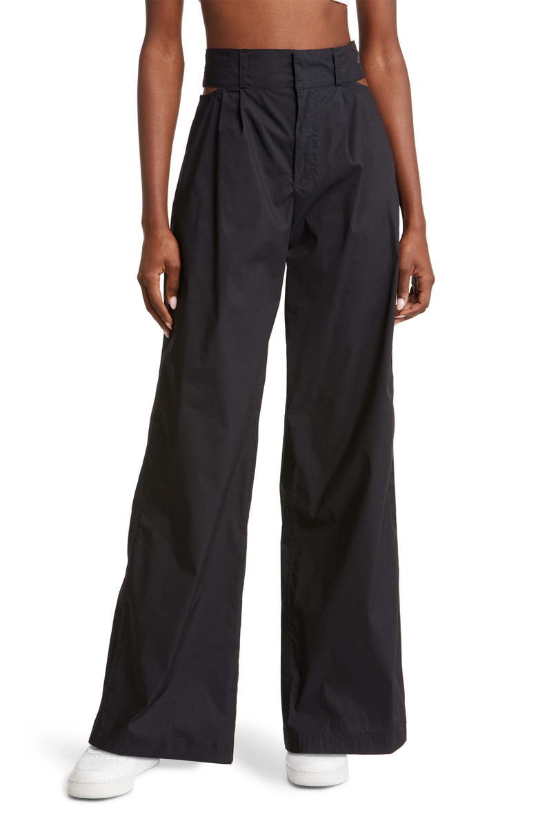 Nike Cutout High Waist Wide Leg Trousers, Main, color, 