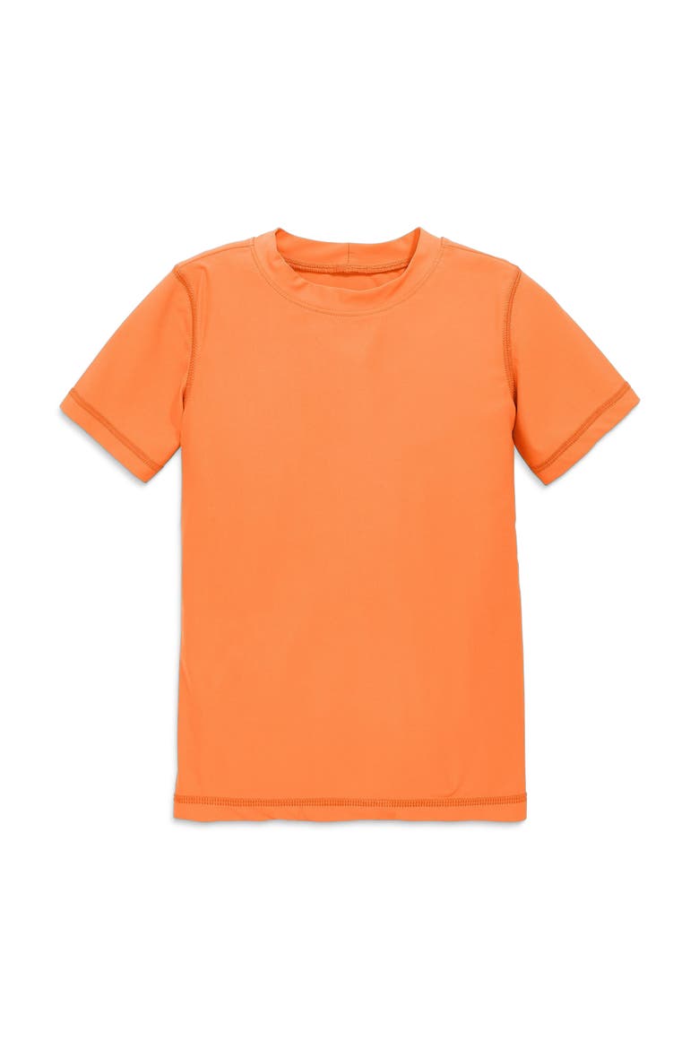 Kids Short Sleeve Rash Guard, Main, color, Cantaloupe