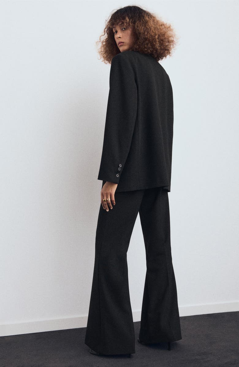 MANGO Straight Fit One-Button Suit Blazer, Alternate, color, Black