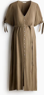 H&M Mama Tie-belt Viscose Dress