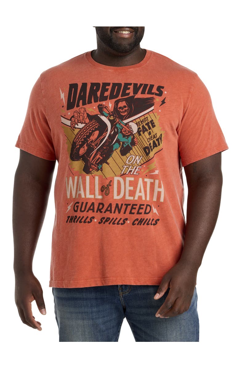 Lucky Brand Jeans Lucky Wall Of Death Graphic Tee, Main, color, Mecca Orange