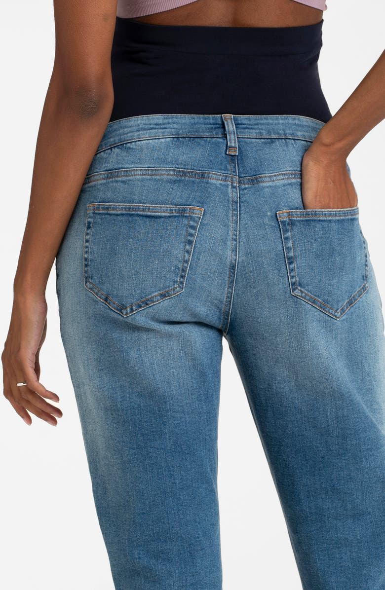Seraphine Over the Bump Distressed Cuffed Maternity Jeans, Alternate, color, 