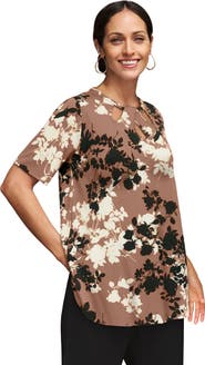 Jessica London Stretch Knit Cutout Swing Tunic
