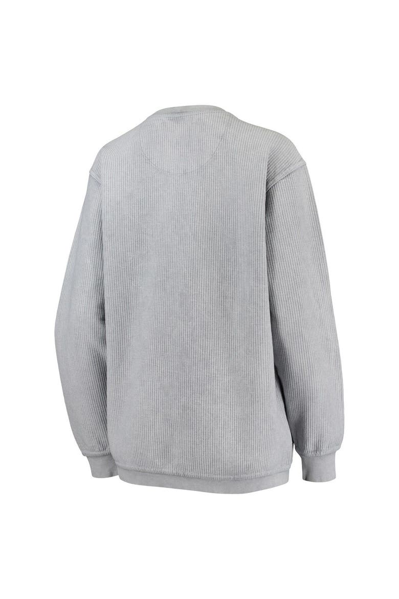 Women's Pressbox Gray Michigan State Spartans Comfy Cord Vintage Wash Basic Arch Pullover Sweatshirt, Alternate, color, Gray