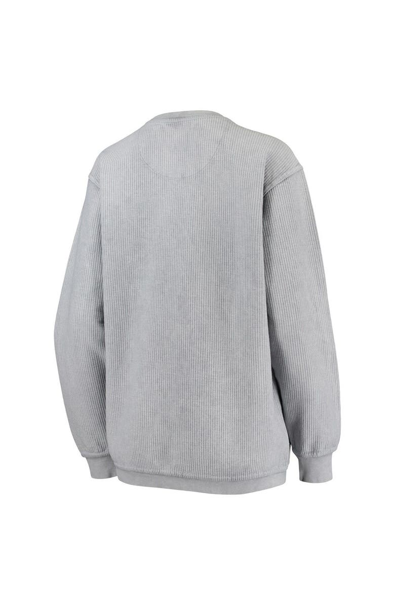 PRESSBOX Women's Pressbox Gray Michigan State Spartans Comfy Cord Vintage Wash Basic Arch Pullover Sweatshirt, Alternate, color, Gray