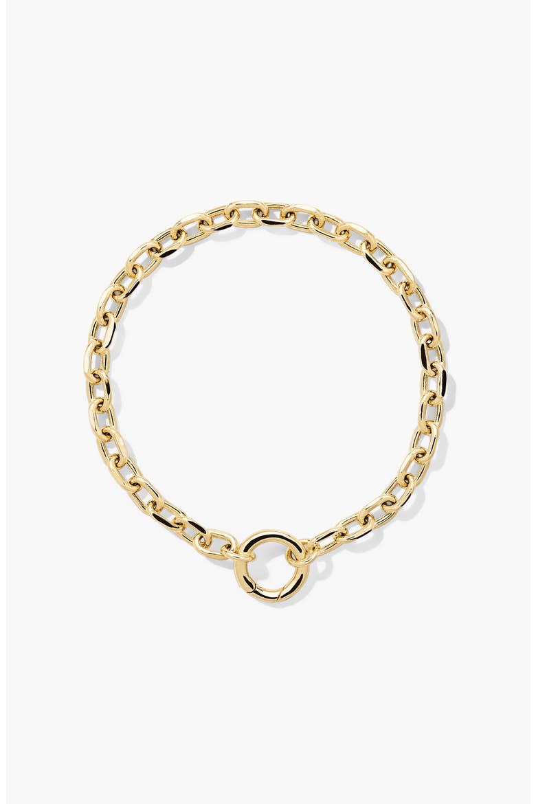 Square Oval Chain Charm Bracelet, Main, color, Yellow Gold