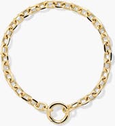 MEJURI Square Oval Chain Charm Bracelet