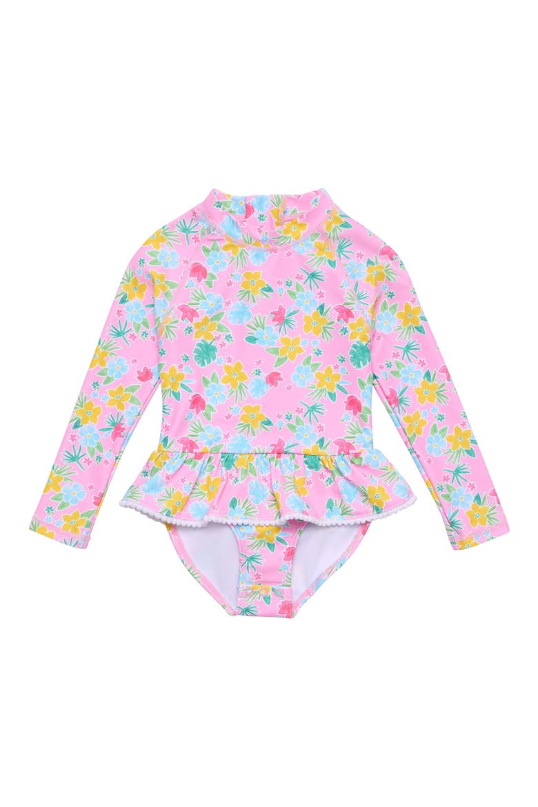 Buttercup Skirted UPF 50+ Long Sleeve One-Piece Swimsuit, Main, color, YELLOW