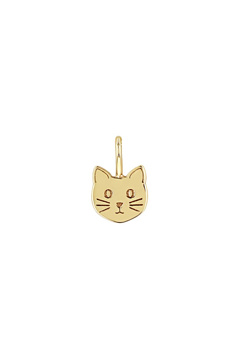 Midi Bitty Cat Charm, Main, color, YELLOW GOLD