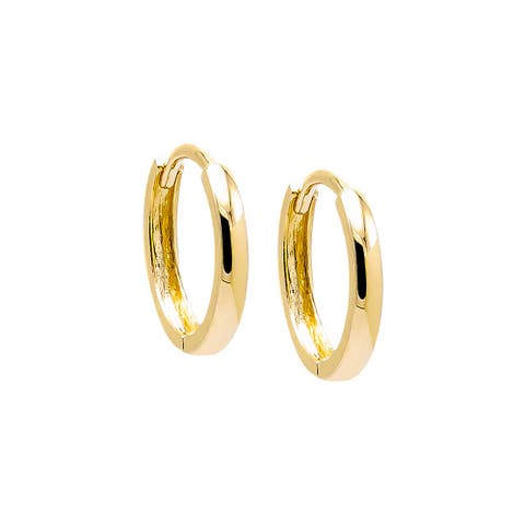 Solid Rounded Huggie Earring 14K