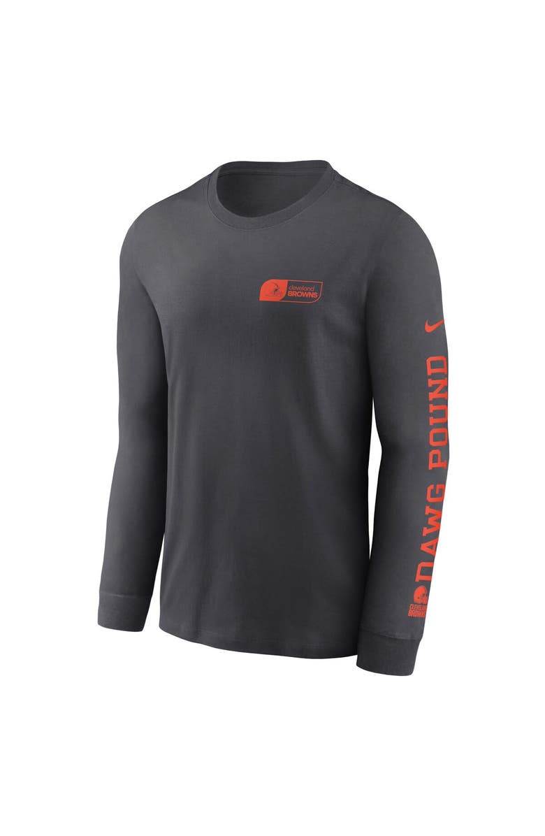 Nike Men's Nike Anthracite Cleveland Browns All Out Long Sleeve T-Shirt, Alternate, color, Anthracite