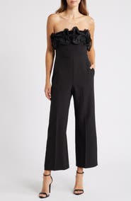 Sam Edelman Organza Trim Strapless Jumpsuit
