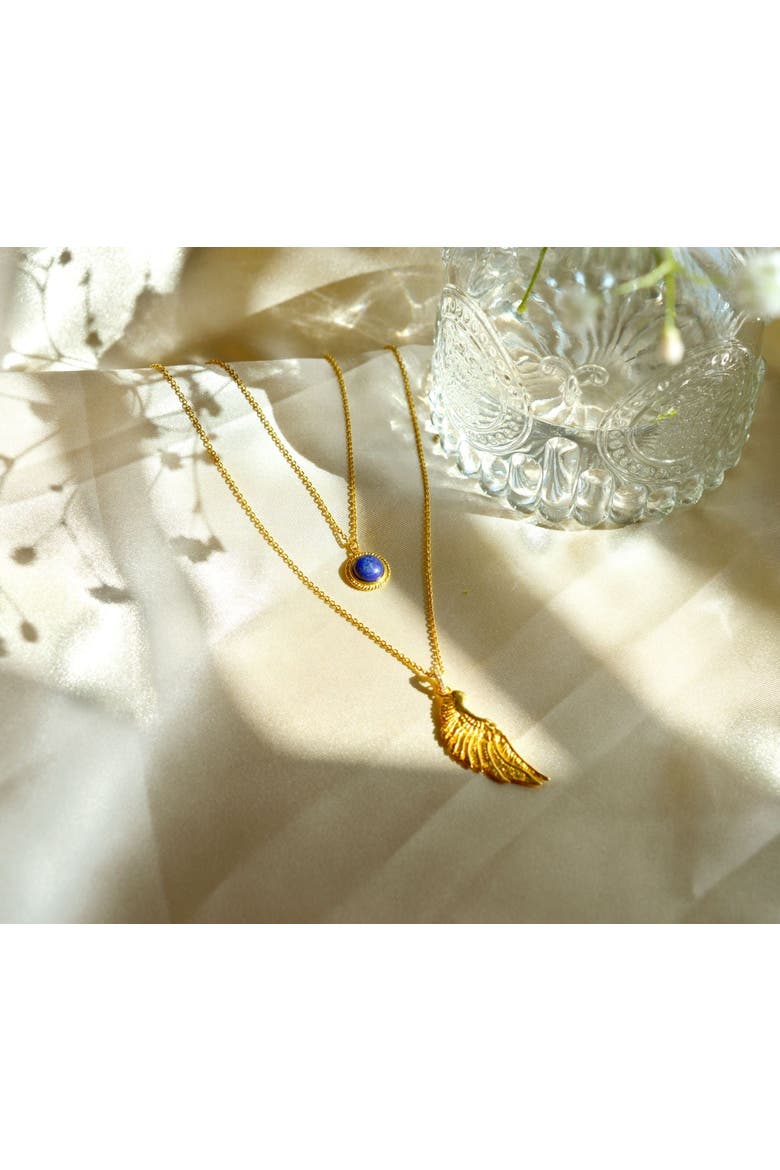 Archangel Michael Angel of Protection Necklace, Alternate, color, Gold