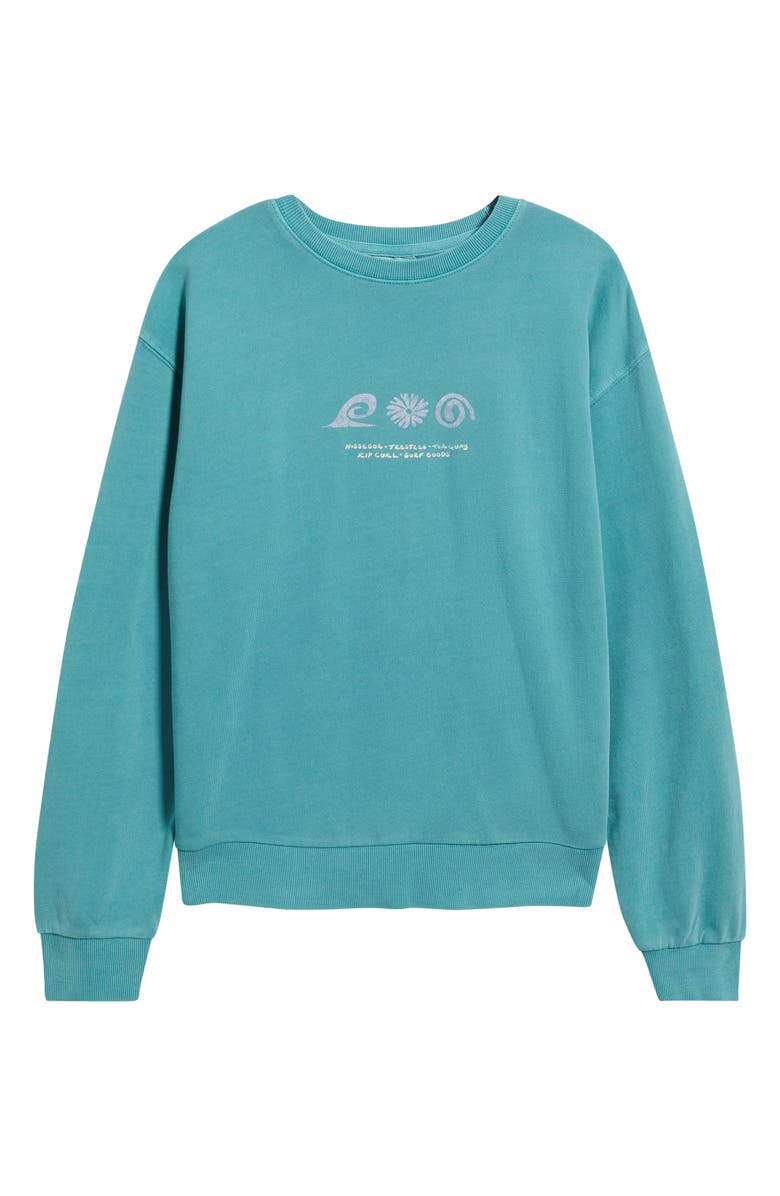 Rip Curl Sunset Surf Relaxed Cotton Graphic Sweatshirt, Main, color, Dusty Turquoise