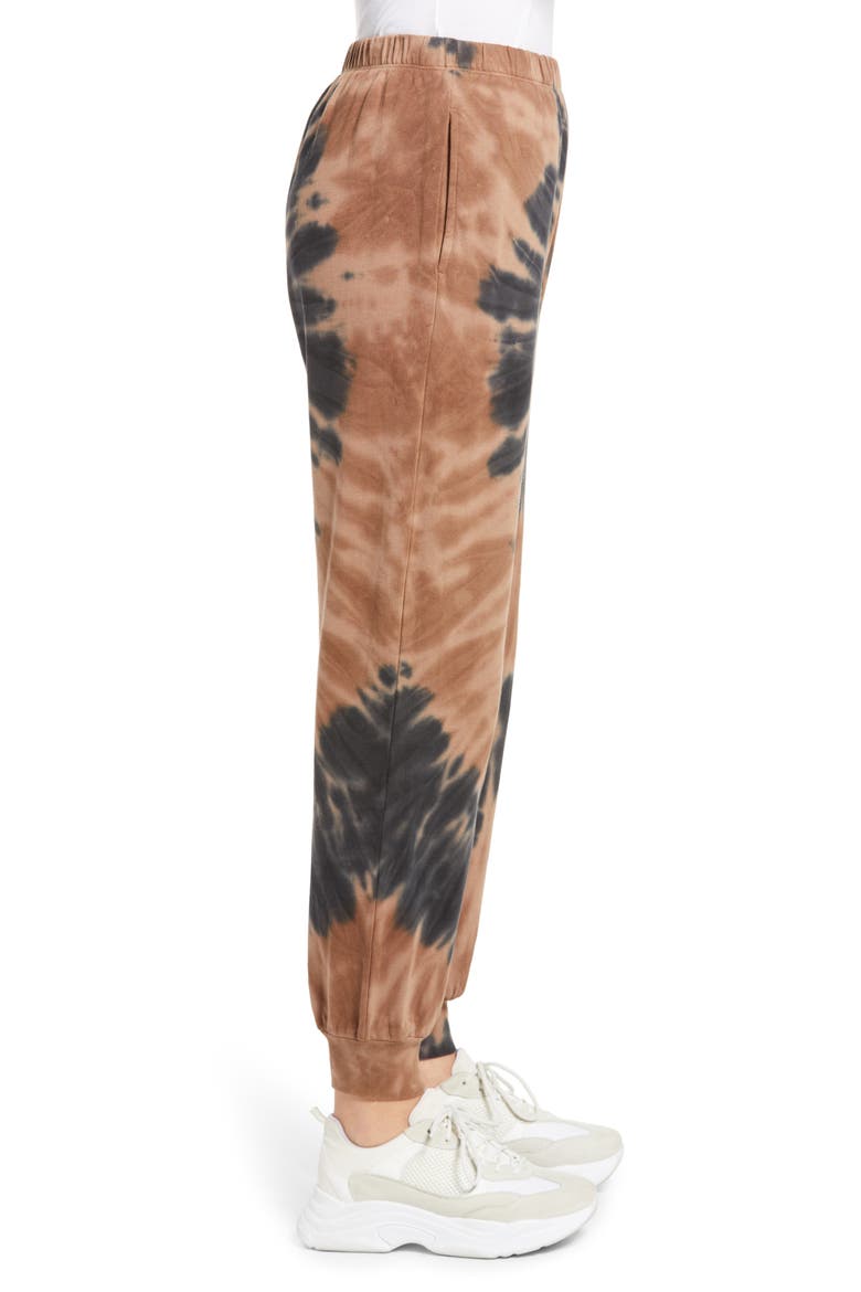 Knit Joggers, Alternate, color, BLACK- BROWN TIE DYE