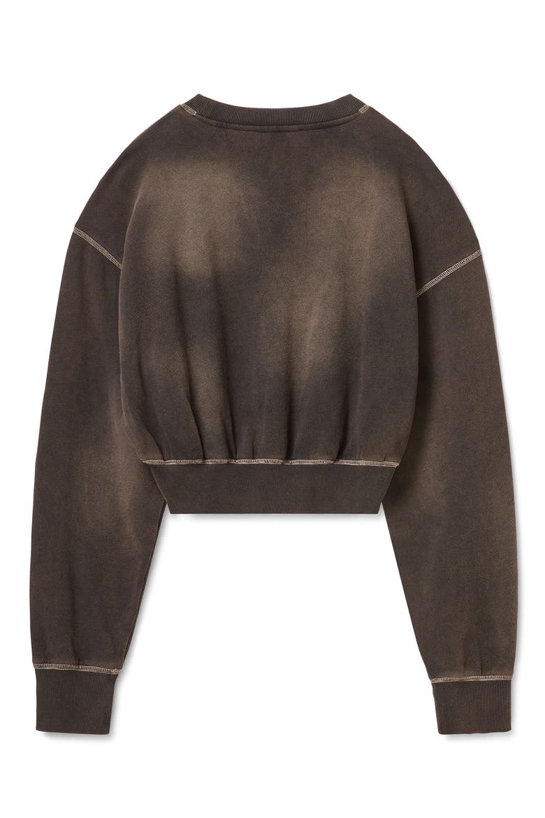 Cropped Crewneck Sweatshirt, Alternate, color, BLACK NIGHT