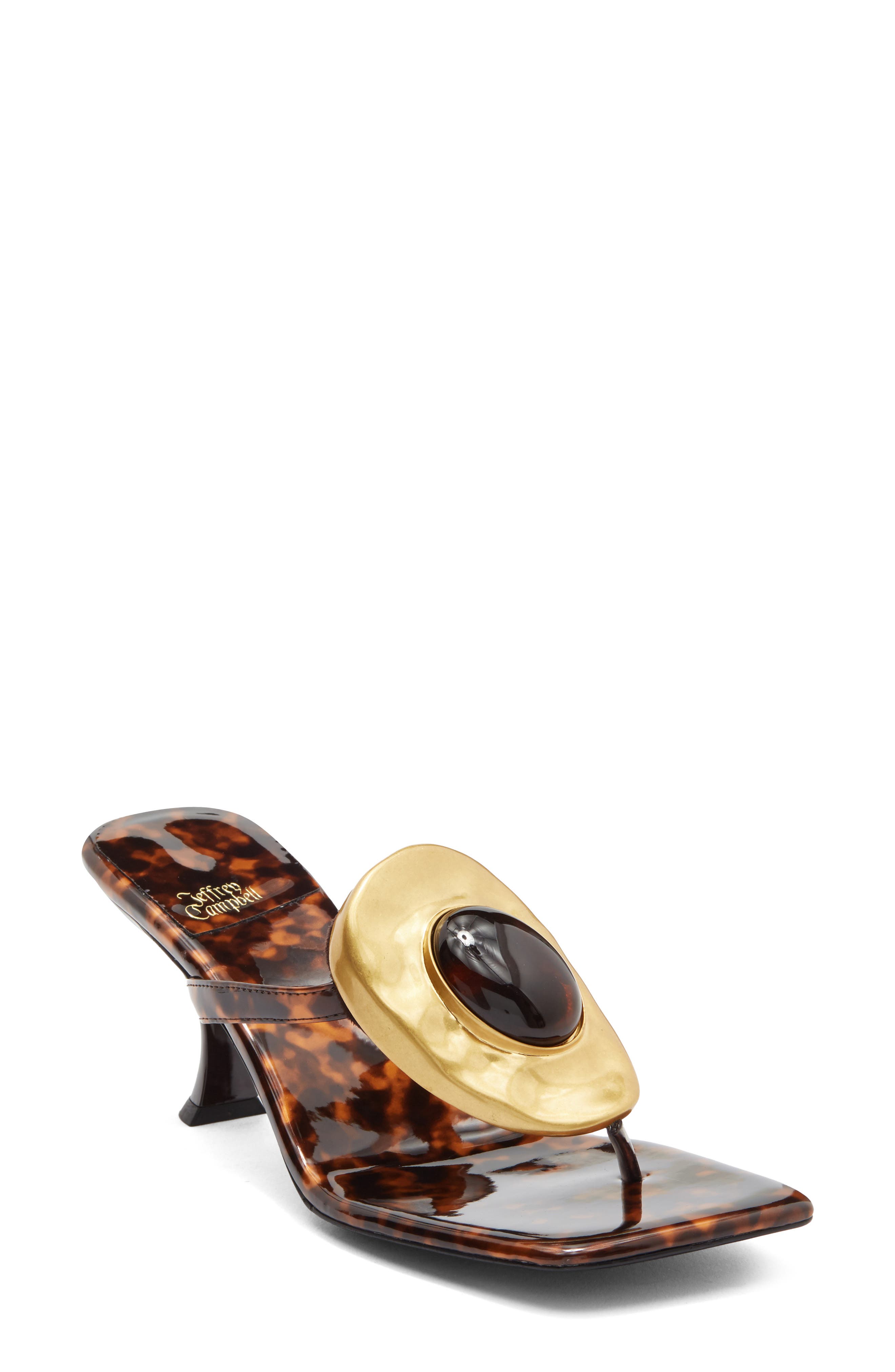 Jeffrey Campbell Bazaar Sandal, Main, color, Tortoise Patent Gold