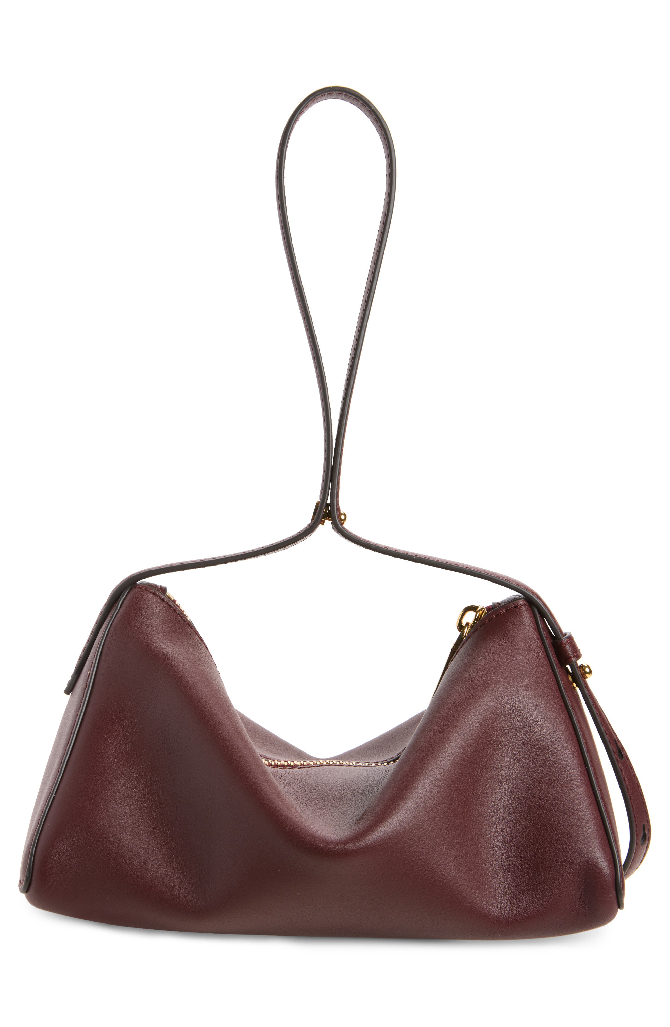 Prism Leather Shoulder Bag, Alternate, color, BURGUNDY
