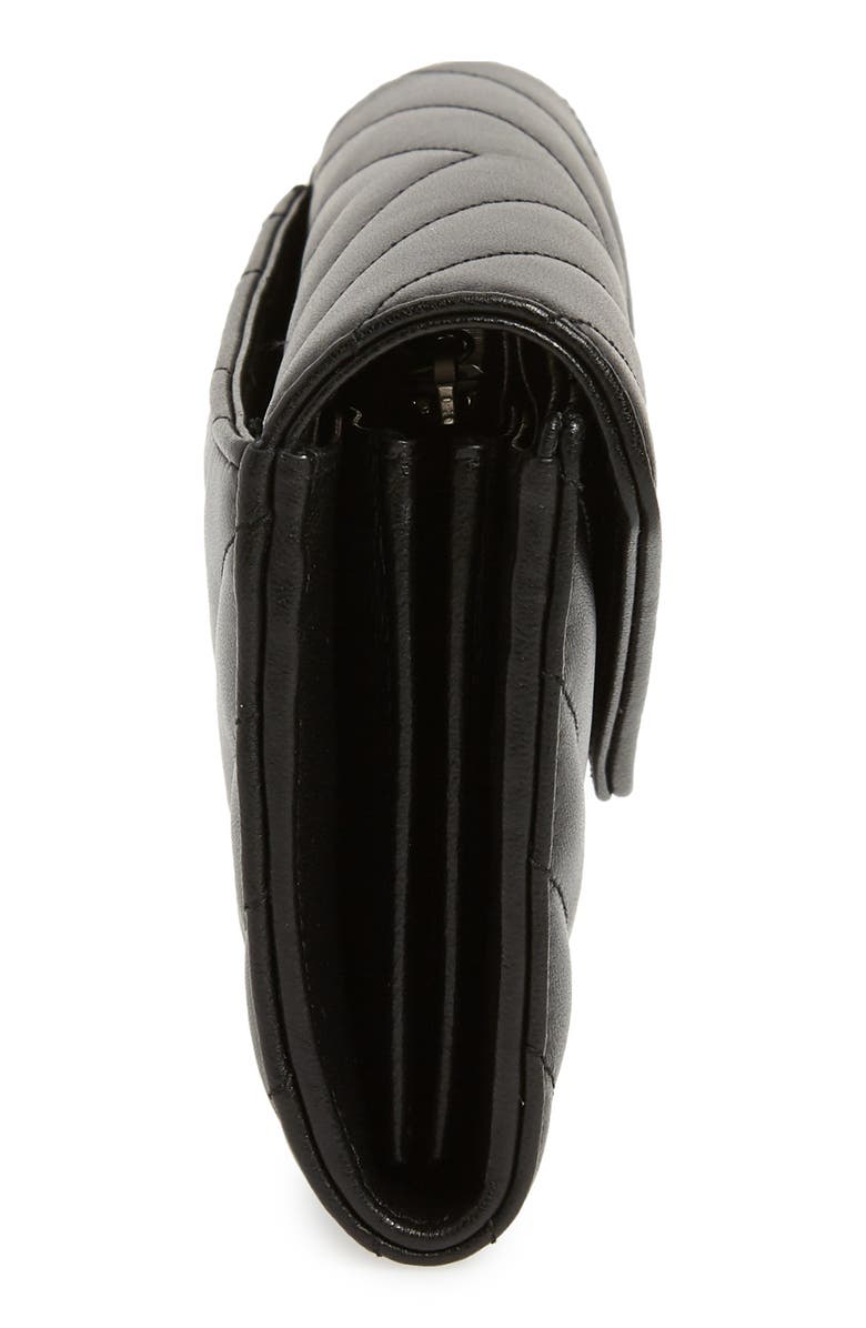 Saint Laurent Loulou Large Matelassé Leather Flap Wallet, Alternate, color,