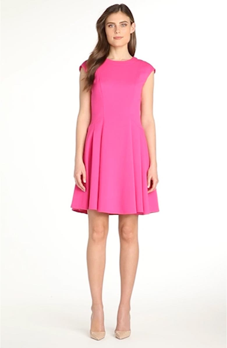 Eliza J Cap Sleeve Crepe Fit & Flare Dress, Alternate, color,