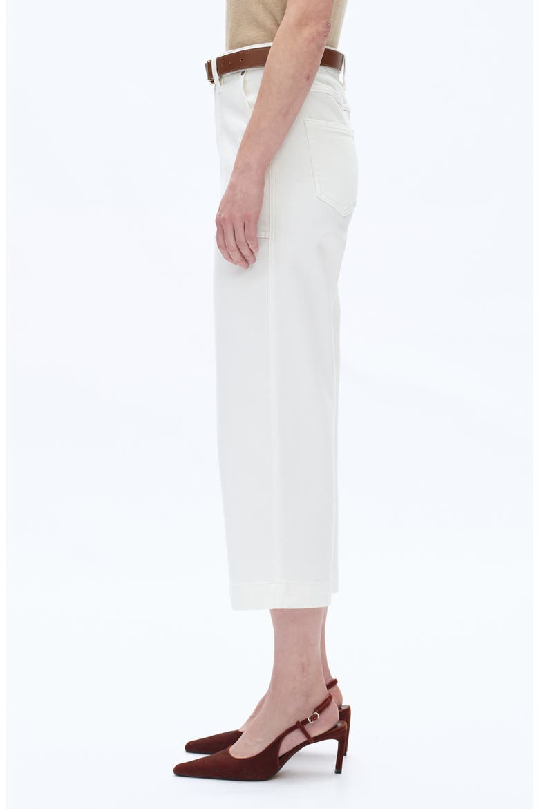 High Waist Crop Relaxed Straight Leg Utility Jeans, Alternate, color, WHITE