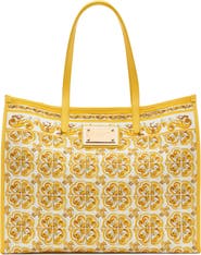 Dolce&Gabbana Majolica Print Canvas Shopper