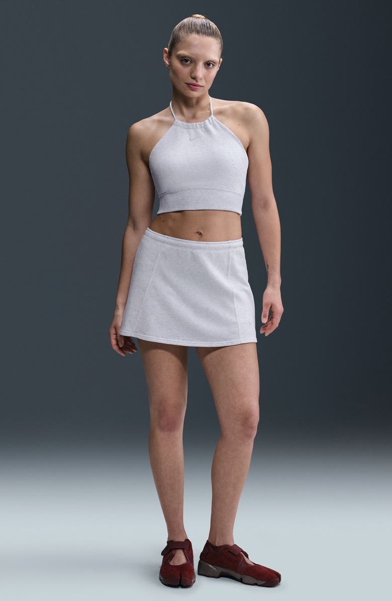 Nike Sportswear Chill French Terry Skort, Alternate, color, Birch Heather/ Lt Orewood Brn