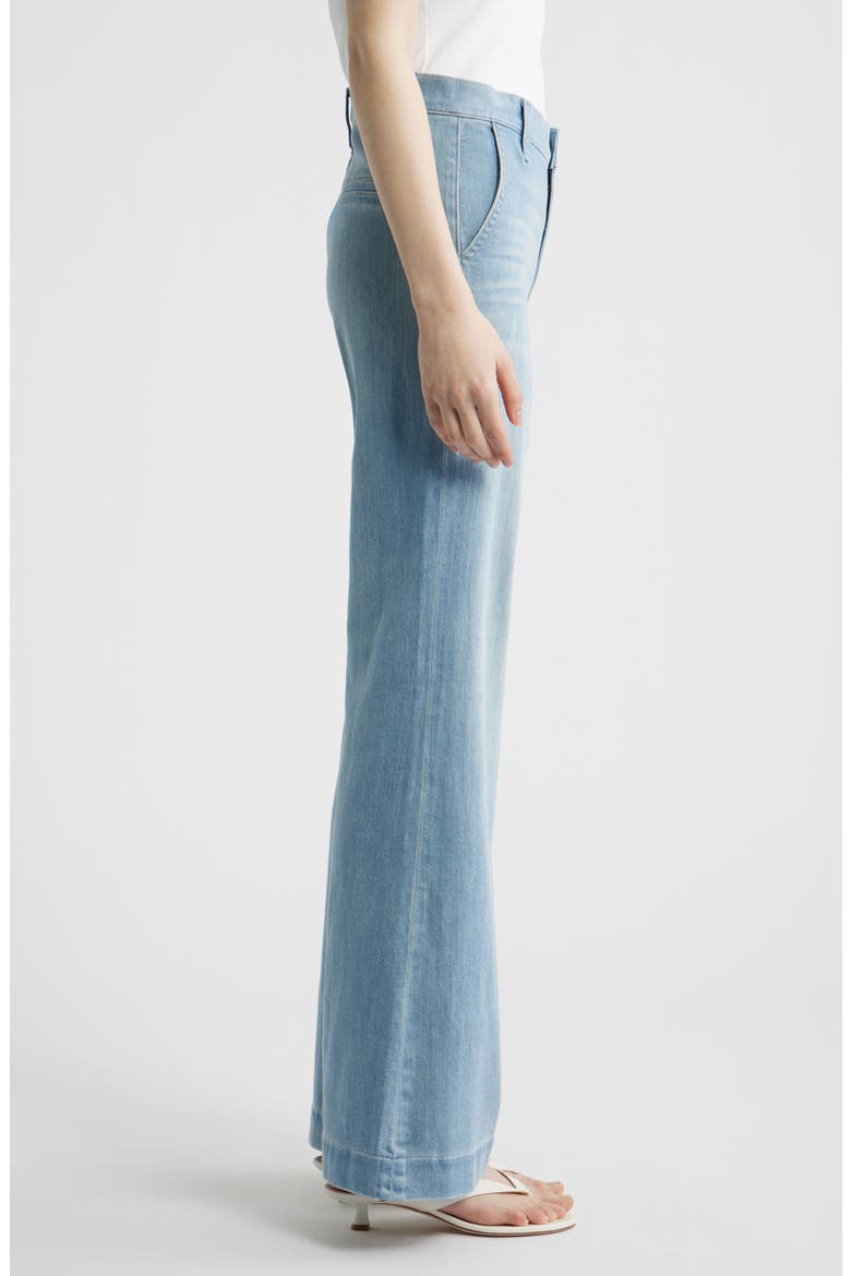 Keren High Waist Wide Leg Cotton Pants, Alternate, color, LIGHT INDIGO