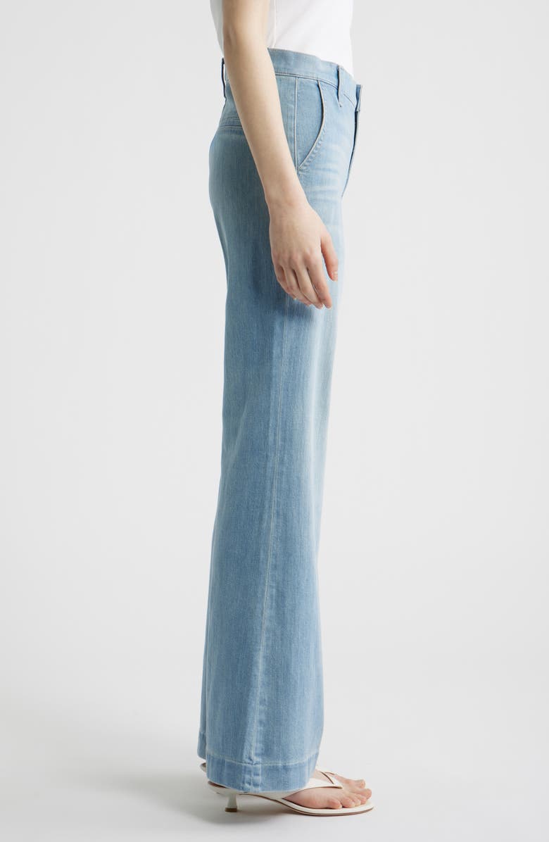 KOBI HALPERIN Keren High Waist Wide Leg Cotton Pants, Alternate, color, Light Indigo