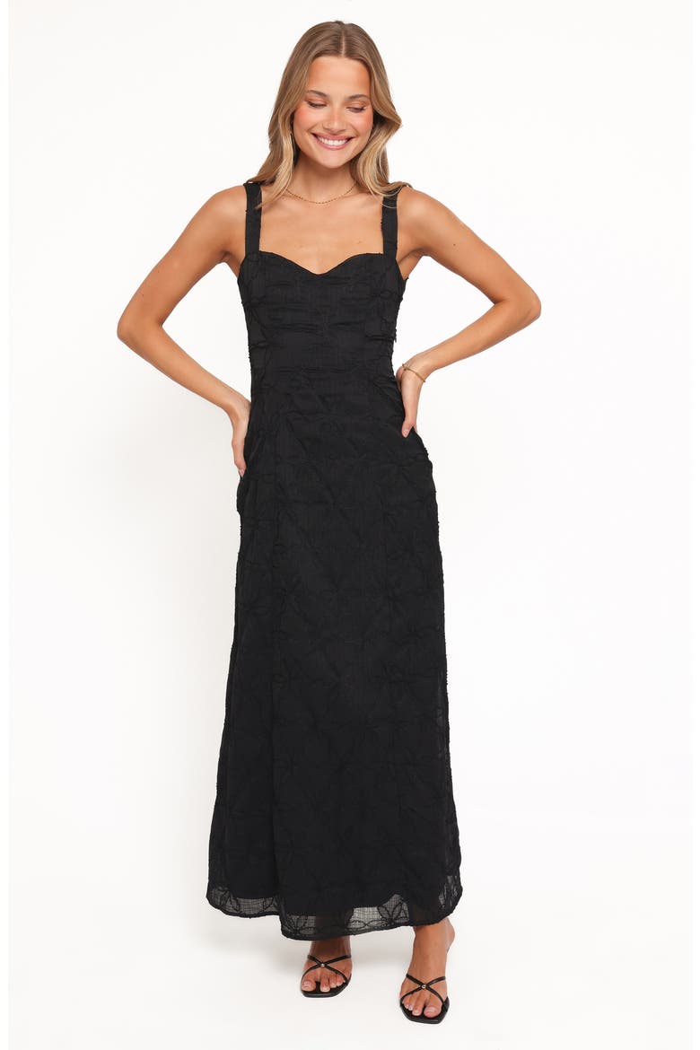Beryl Floral Embroidered Maxi Sundress, Alternate, color, BLACK