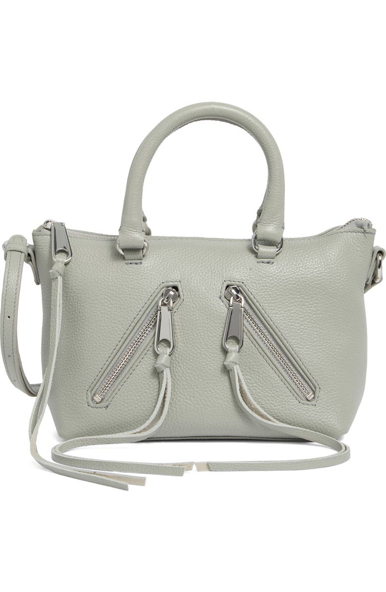 Rebecca Minkoff Micro Moto Leather Satchel, Main, color, Dove