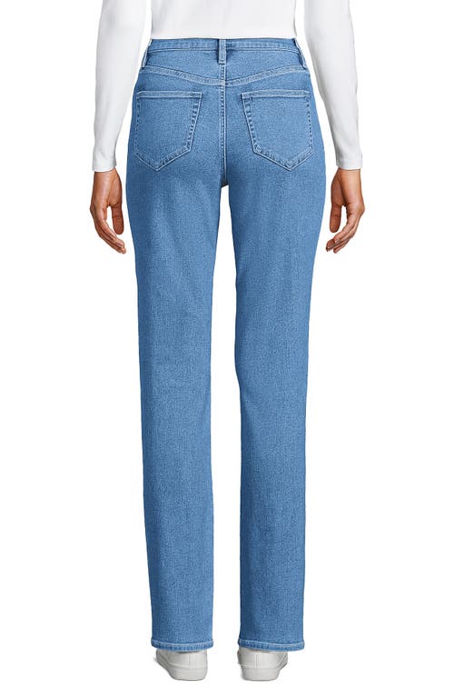 LANDS' END LANDS' END RECOVER HIGH RISE STRAIGHT LEG BLUE JEANS 