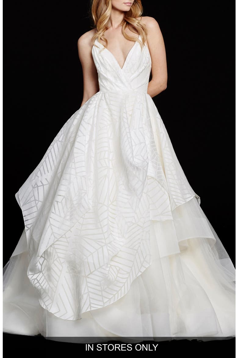 Bahati Beaded Bodice Draped Organza & Tulle Ballgown, Alternate, color, IVORY